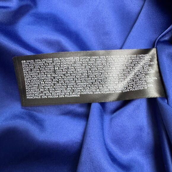 Ever New Melbourne Lace Mesh Mini Dress Womens 12 Blue Bell Sleeve Backless - Picture 6 of 14